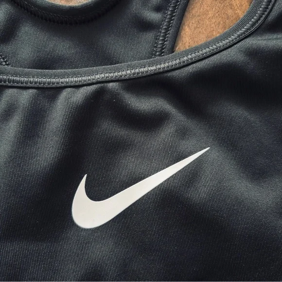 Nike Sports Bra Black White Logo Size M - Picture 2 of 5